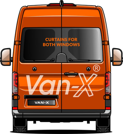 VW Crafter Premium Window Curtains Van-X - Black/Black