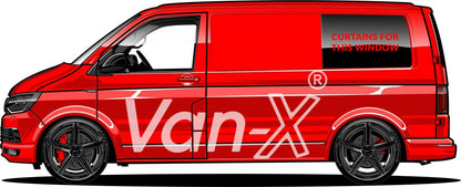 VW Caddy Van Conversie Premium Gordijnen Van-X - Zwart/Zwart