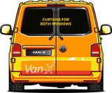 VW T4 Transporter Conversion Van Rideaux Premium Van-X - Noir/Noir