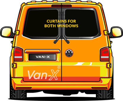 VW T5 Transporter Van Conversie Premium Gordijnen Van-X - Zwart/Zwart