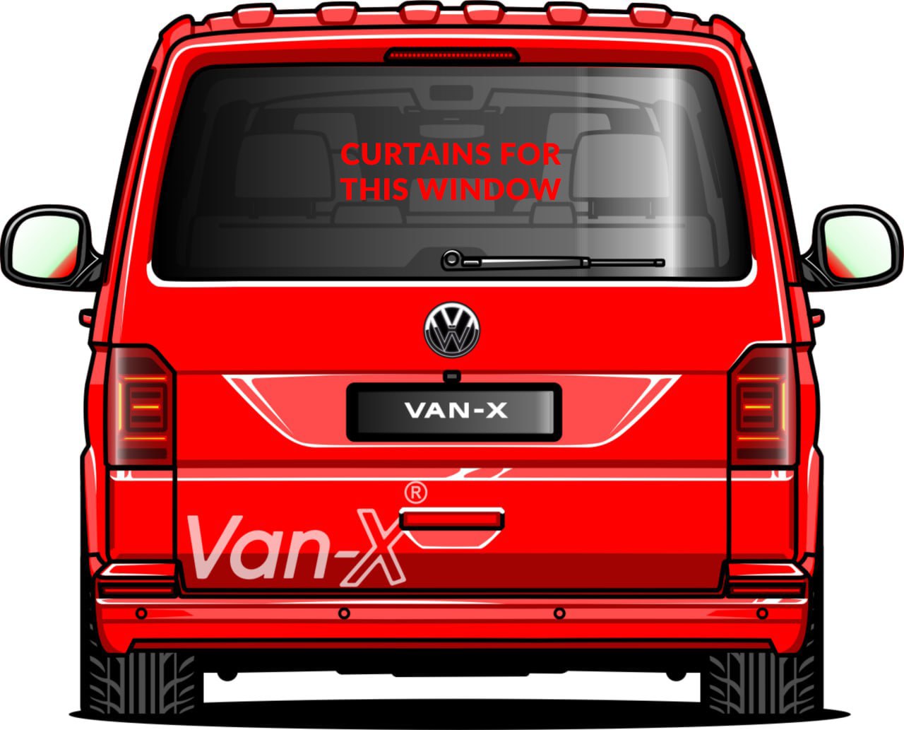 VW Caddy Van Conversion Premium Curtains Van-X - Black/Blue