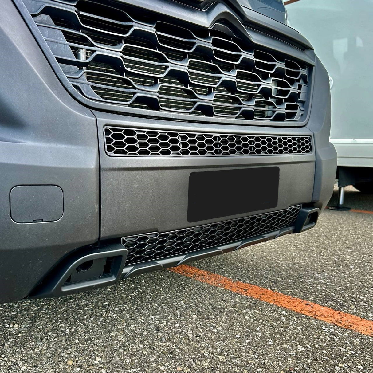 Fiat Ducato Lower Bumper Honeycomb Grille - Matte Black