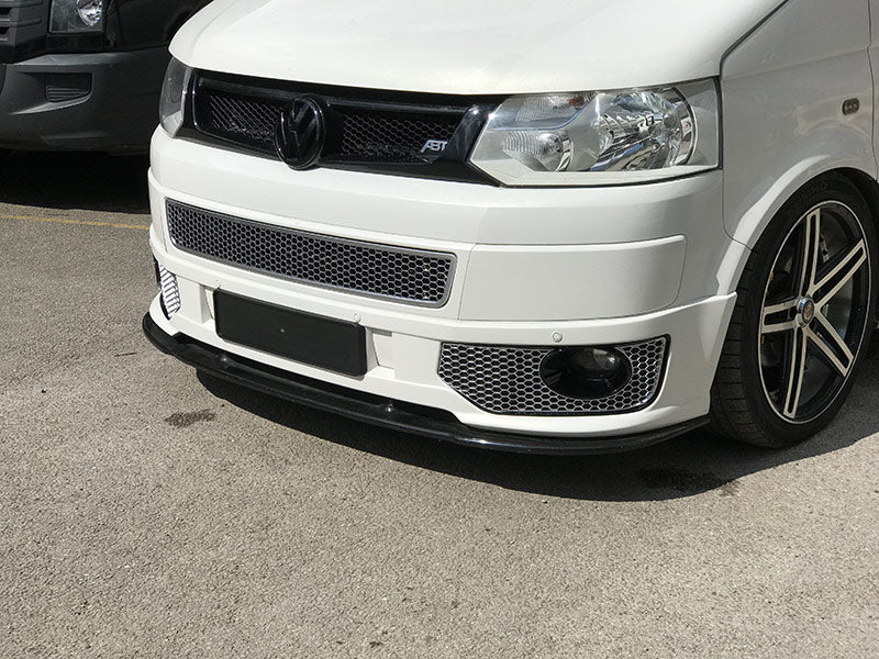 Coppia Griglie Copriparaurti Anteriori Nero Lucido Per VW Transporter T5 T5.1 Sportline Anni 2010-2015
