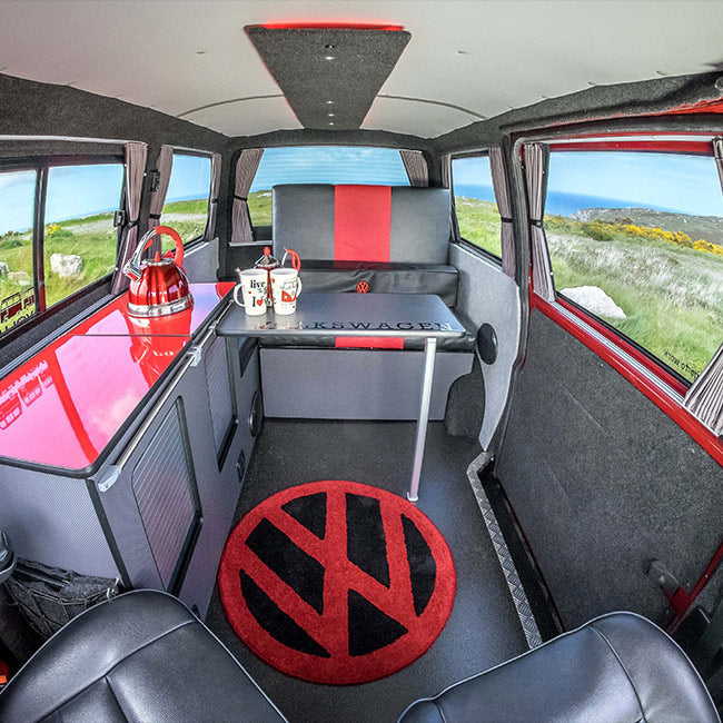 VW T6.1 Transporter Camper Conversie Premium Gordijnen Van-X - Zwart/Grijs