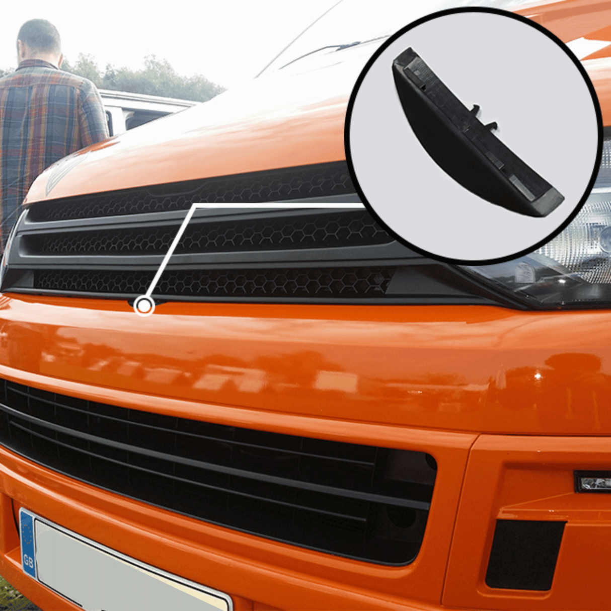 For Volkswagen T5.1 Matte Black Badgeless Grille *Clearance* [B Grade]