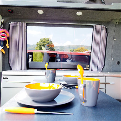 VW T4 Transporter Van Conversion Premium Tende Van-X - Nero/Grigio