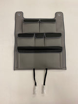 VW T5 / T5.1 / T6 Transporter dubbele achterbankorganizer (grijs met zwarte deksels)