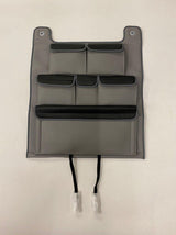 Organizer per sedile posteriore doppio in similpelle per camper VW T5 / T5.1 Transporter (grigio con coperchi neri)