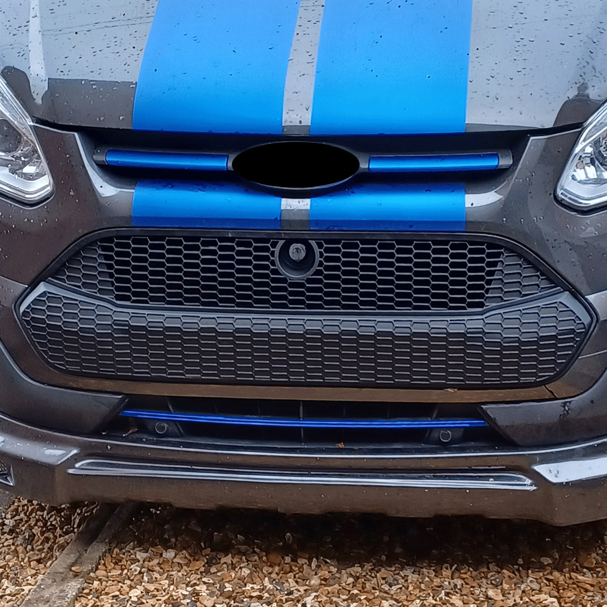 For Ford Transit Custom Front Grille Honeycomb Modified 2012 - 2018 MK1 Matte Black Painted and Ready to Fit