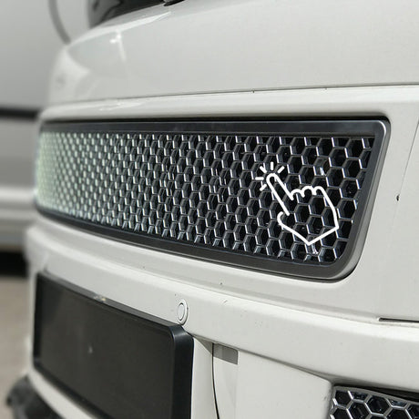 Paraurti anteriore a nido d'ape in rete VW T5.1 (cromo opaco)