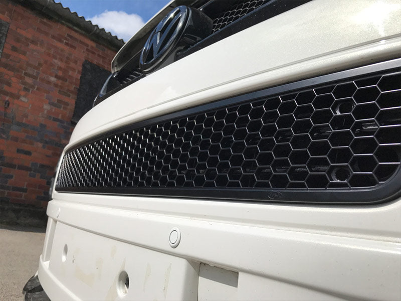 HONEYCOMB SPORTLINE FRONT SPOILER FOG LIGHT TRIM + BUMPER MESH FOR VW T5.1 (BLACK)-8924