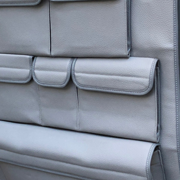 Organizador de asiento trasero de cuero sintético para asiento doble de VW T6, T6.1 Transporter
