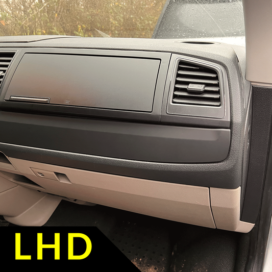 Finiture stilistiche del cruscotto inferiore VW Transporter T6 Comfort Dash LHD Nero opaco